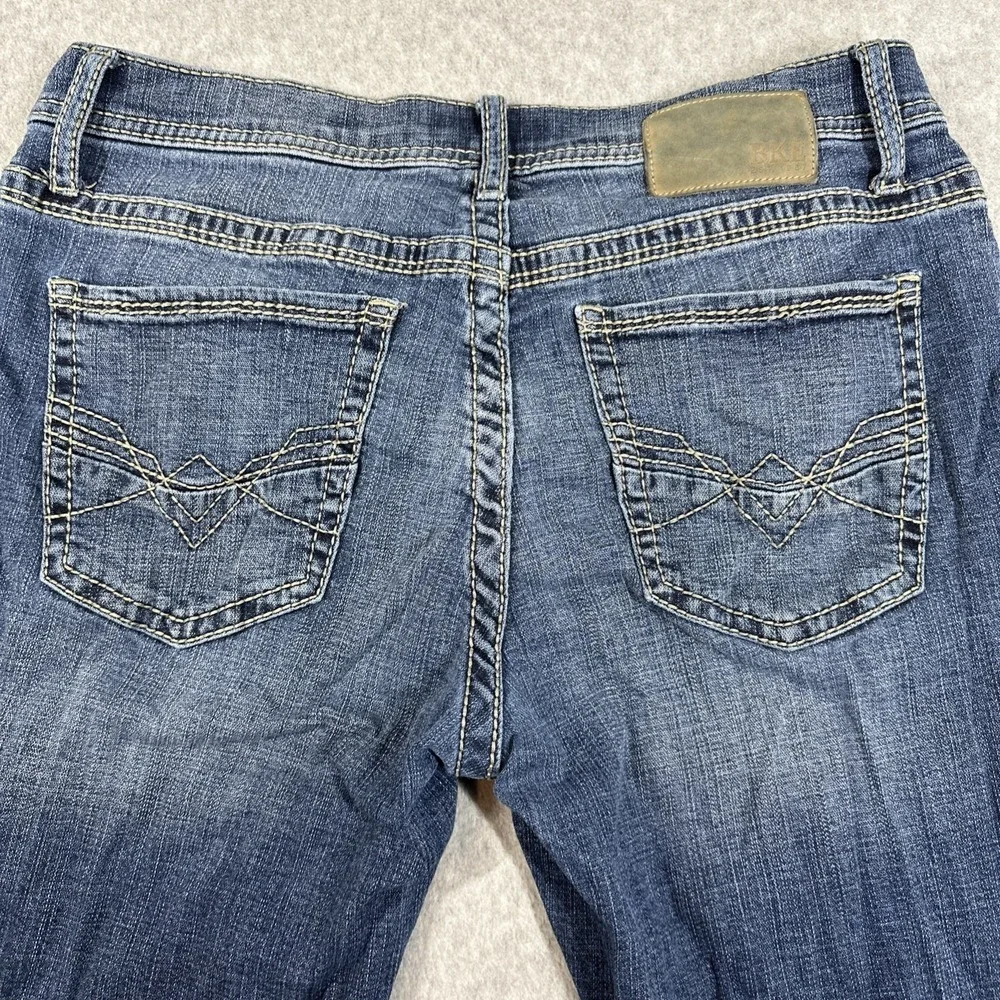 BKE Men's Mason Slim‎ Straight Leg 33X32 Stretch Denim Whiskered Jeans